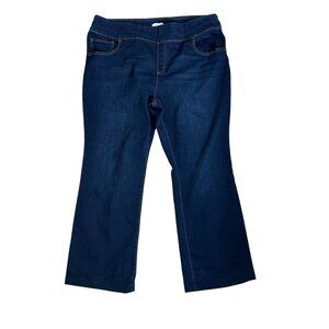 Pioneer Woman Jeans Size 1X Pull On Elastic Waist Stretch Blue Dark Wash READ